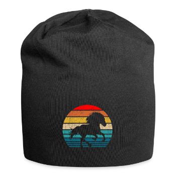 Islandpferd Tölt Pferderasse Retro Vintage Umriss - Jersey-Beanie - Schwarz - Vorne