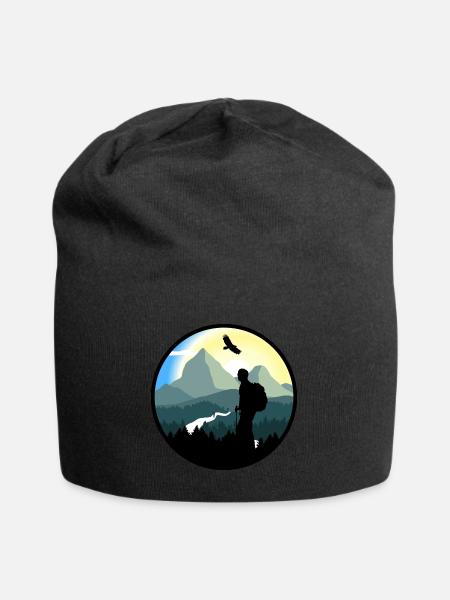 Berge, Wandern, Wildnis - Mann - Jersey-Beanie - Schwarz