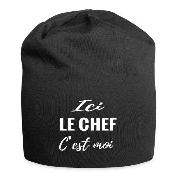 Ici le chef c est moi. Humour drôle - Bonnet en jersey - noir - Devant