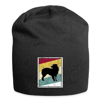 Aussie Australian Shepherd Retro Vintage Stripes - Bonnet en jersey - noir - Devant