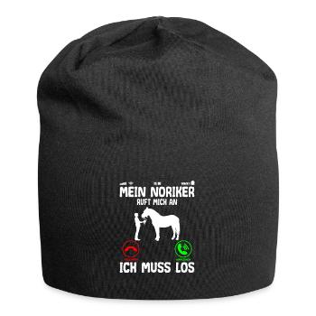Noriker Pferd ruft mich an Spruch Lustig - Jersey-Beanie - Schwarz - Vorne