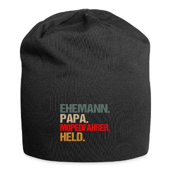 Moped Mopedfahrer Papa Ehemann Held Spruch Retro - Jersey-Beanie - Schwarz - Vorne