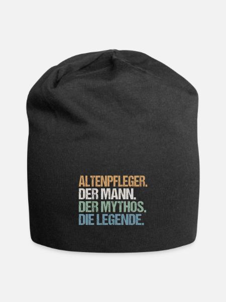 Altenpfleger Mann Legende Spruch Lustig Geschenk - Jersey-Beanie - Schwarz