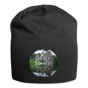 external stones - Jersey Beanie - black - Front