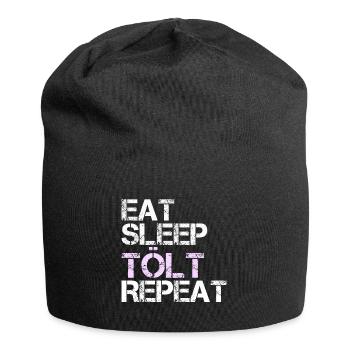 Tölt Eat Sleep Spruch Pink für Reiterin Frauen - Jersey-Beanie - Schwarz - Vorne