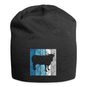 Vaches agriculteurs bovin agricole vache paysan retro - Bonnet en jersey - noir - Devant
