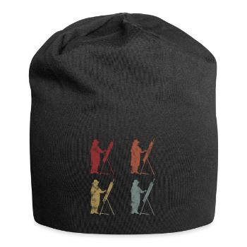 Malerei Künstler Künstlerin Malerin Kunst Retro - Jersey-Beanie - Schwarz - Vorne