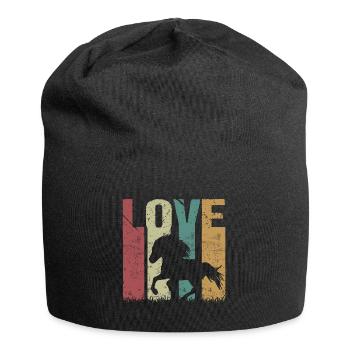 Islandpferd Retro Vintage Love - Jersey-Beanie - Schwarz - Vorne