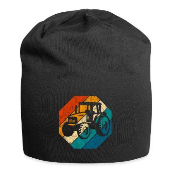 Farm Farmer Tractor Retro Tractors Tractors Tractors - Jersey Beanie - black - Front