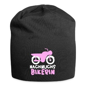 Motorrad Motiv für Mädchen - Nachwuchs Bikerin - Jersey-Beanie - Schwarz - Vorne