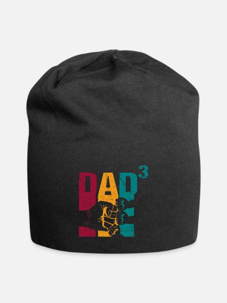 Papa Vater von 3 Kinder Drillinge Söhnen Mädchen - Jersey-Beanie - Schwarz