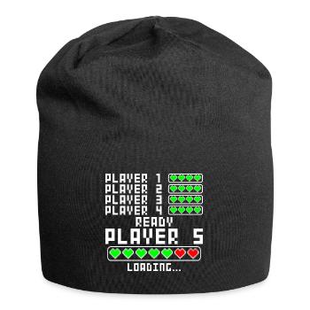 Pregnancy announce baby 5 child five fifth - Jersey Beanie - black - Front