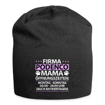 Podenco Windhund Canario Mama Hundebesitzerin - Jersey-Beanie - Schwarz - Vorne