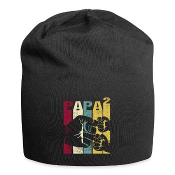 Papa Père de 2 enfants Jumeaux Fils Fille - Bonnet en jersey - noir - Devant