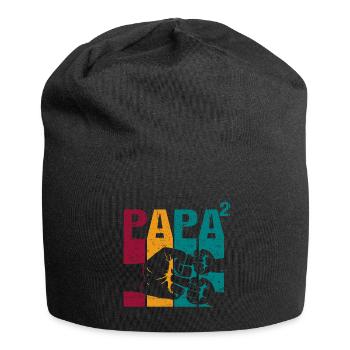 Papa Vater von 2 Kinder Zwillinge Söhnen Mädchen - Jersey-Beanie - Schwarz - Vorne