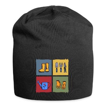 garten kleingarten erntezeit gartenarbeit - Jersey-Beanie - Schwarz - Vorne