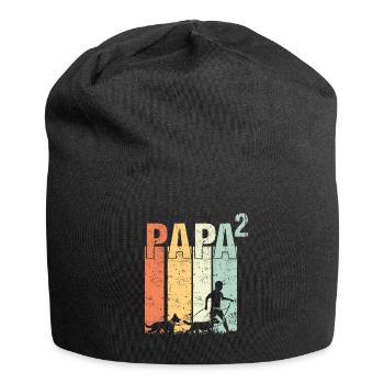 Hundepapa Dad Papa Vater mit 2 zwei Hunde Hunden - Jersey-Beanie - Schwarz - Vorne
