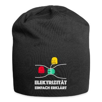 Elektrizität einfach erklärt | lustige Sprüche - Jersey-Beanie - Schwarz - Vorne