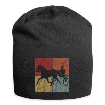 Trotting Horse Equine Trotting Sport Horse Racing - Jersey Beanie - black - Front