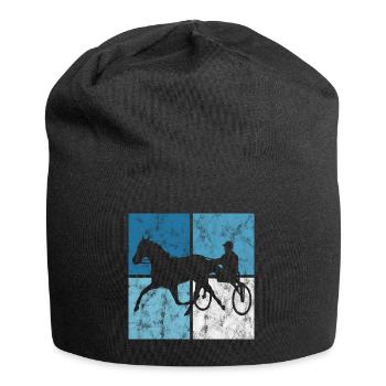 Trotter trotting in retro or vintage style - Jersey Beanie - black - Front