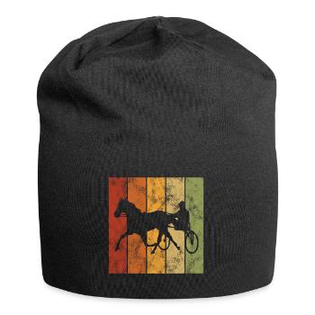 Trotter trotting in retro or vintage style - Jersey Beanie - black - Front