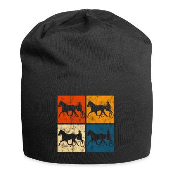 Trotteur trotter dans un style rétro ou vintage - Bonnet en jersey - noir - Devant