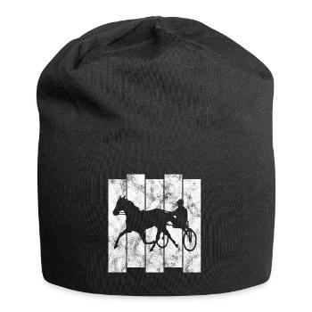 Trotter trotting in retro or vintage style - Jersey Beanie - black - Front