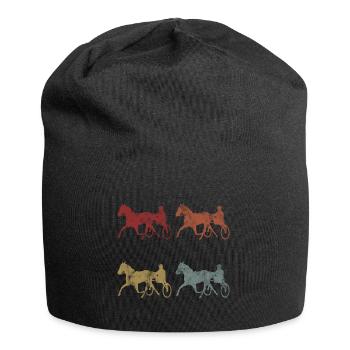 Trotter trotting races in retro or vintage style - Jersey Beanie - black - Front