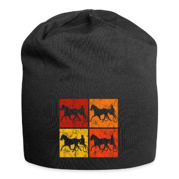 Trotter trotting races in retro or vintage style - Jersey Beanie - black - Front