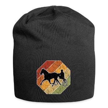 Trotter trotting races in retro or vintage style - Jersey Beanie - black - Front