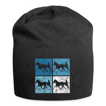 Trotter courses de trot dans un style rétro ou vintage - Bonnet en jersey - noir - Devant