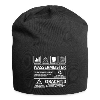 Wassermeister Spruch Lustig - Jersey-Beanie - Schwarz - Vorne