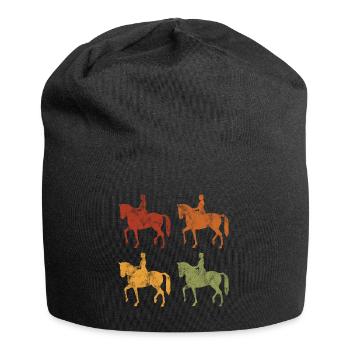 Dressage Cavalier de dressage Cheval d’équitation - Bonnet en jersey - noir - Devant