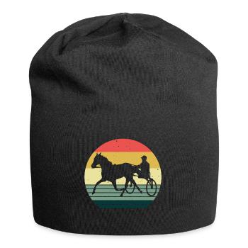 Trotter trotting races in retro or vintage style - Jersey Beanie - black - Front