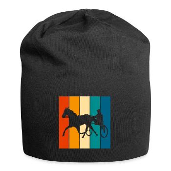 Trotter trotting races in retro or vintage style - Jersey Beanie - black - Front