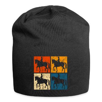 Dressur Dressurreiten Dressurreiter Reiten Pferd - Jersey-Beanie - Schwarz - Vorne