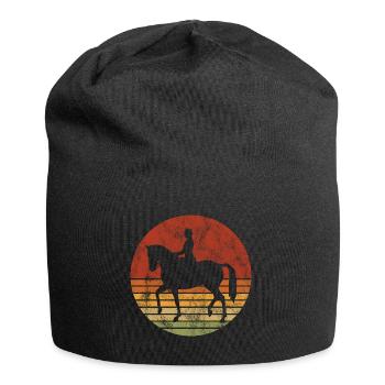Dressage Cavalier de dressage Cheval d’équitation - Bonnet en jersey - noir - Devant