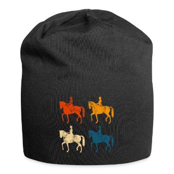 Dressage Cavalier de dressage Cheval d’équitation - Bonnet en jersey - noir - Devant