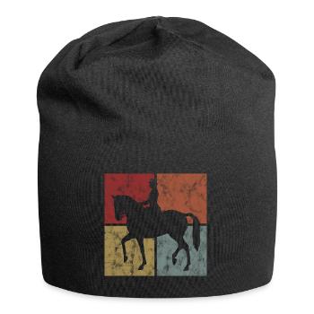 Dressage Cavalier de dressage Cheval d’équitation - Bonnet en jersey - noir - Devant