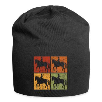 Dressage Cavalier de dressage Cheval d’équitation - Bonnet en jersey - noir - Devant