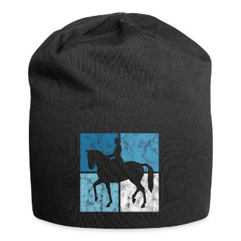 Dressage Cavalier de dressage Cheval d’équitation - Bonnet en jersey - noir - Devant