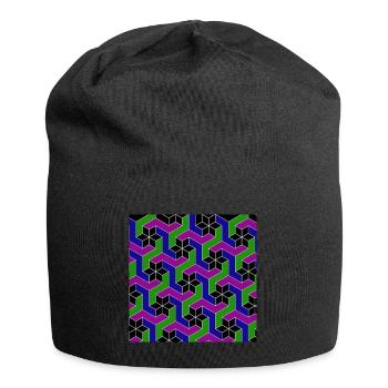 Geometrie2 - Jersey-Beanie - Schwarz - Vorne