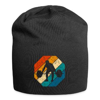 Bodybuilding Bodybuilder GYM Fitnessstudio Retro - Jersey Beanie - black - Front