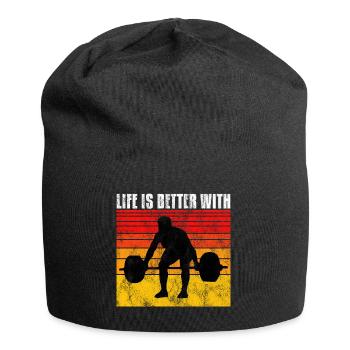 life is better with bodybuilding GYM Bodybuilder - Jersey Beanie - black - Front