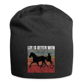 Life is better with Harness Racing Trotting Trot - Jersey Beanie - black - Front