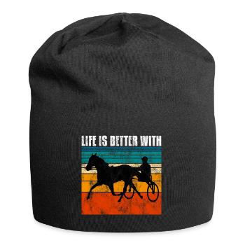 Life is better with Harness Racing Trotting Trot - Jersey Beanie - black - Front