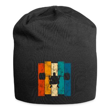 Bodybuilding Bodybuilder GYM Fitnessstudio Retro - Jersey-Beanie - Schwarz - Vorne