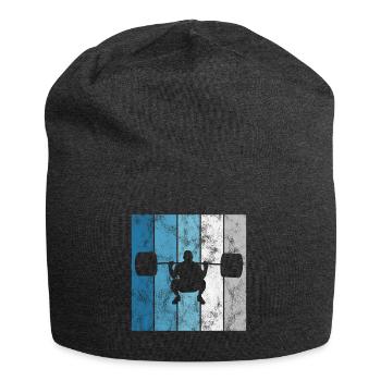 Bodybuilding Bodybuilder GYM Fitnessstudio Retro - Jersey-Beanie - Anthrazit - Vorne