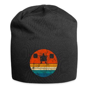 Bodybuilding Bodybuilder GYM Fitnessstudio Retro - Jersey Beanie - black - Front