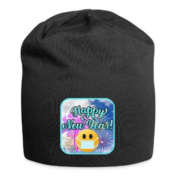 Bonne année, thème coloré. - Bonnet en jersey - noir - Devant